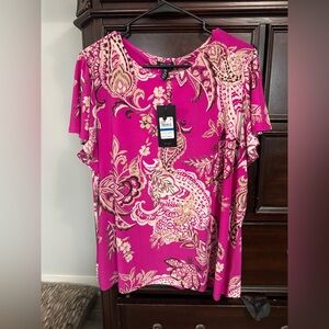 Jones New York Fuchsia Paisley Blouse